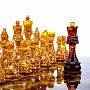 Шахматы в ларце с инкрустацией из янтаря и янтарными фигурами, фотография 2. Интернет-магазин ЛАВКА ПОДАРКОВ