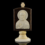 Икона "Николай Чудотворец" из бивня мамонта