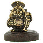 139242 Бронза Скульптура "Сова-железнодорожник РЖД"