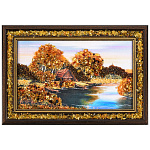 300189 НП-Картина Янтарная "ПЕЙЗАЖ" (баг.29*20 см/ полот.24*15 см)