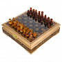 Шахматный ларец с инкрустацией и фигурами из янтаря 28х28 см, фотография 1. Интернет-магазин ЛАВКА ПОДАРКОВ