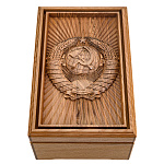 0065908-RTR-412.L Лото в резной шкатулке из ясеня "ГЕРБ СССР" 