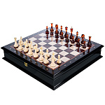 Шахматы деревянные с янтарными фигурами 48х48 см