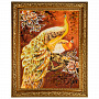 Картина янтарная "Павлины" 80х60 см, фотография 1. Интернет-магазин ЛАВКА ПОДАРКОВ
