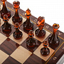 Шахматный ларец с янтарными фигурами 37х37 см, фотография 5. Интернет-магазин ЛАВКА ПОДАРКОВ