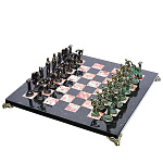 0040649/25*25см  Нат.камень ШАХМАТЫ с фигурами  "Дискобол"Креноид