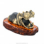 Статуэтка с янтарем "Бегемот Гиппопотам", фотография 2. Интернет-магазин ЛАВКА ПОДАРКОВ