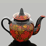 9395/0,8л-лилии  Хохлома ЧАЙНИК ЗАВАРОЧНЫЙ "ЛИЛИИ" 0,8л