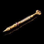 Ручка подарочная с позолотой и фианитами "Герб РФ". Златоуст