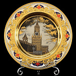 5946/б/эмали Златоуст Тарелка ВИДЫ МОСКВЫ (без эмали)
