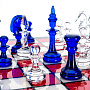 Шахматы с перламутром и стеклянными фигурами 45х45 см, фотография 7. Интернет-магазин ЛАВКА ПОДАРКОВ