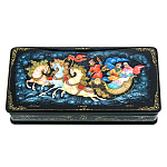 0072304 Лаковая миниатюра Шкатулка "Зимняя Тройка" 119,7