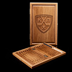 0038445/73-14/36*46см Нарды+шашки "КХЛ"дорож. из массива черного дуба 