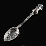 Сувенир ложка-загребушка из серебра "Мышка"