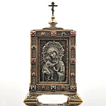 /6,2*3,8*см Юв. Миниатюра Икона"Икона"Феодоровская Божья Матерь" Бронза Фианиты 