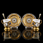  Златоуст Набор Дуэт  кофейный большой, Лазурит