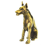 0048283 Микляихское литье Статуэтка "ДОБЕРМАН " Ж-167