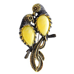 0045298/1810.4 Брошь Попугайчики Неразлучники (белый)