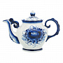Чайник 0,5 л "Весна". Гжель, фотография 3. Интернет-магазин ЛАВКА ПОДАРКОВ