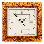 Часы настенные из янтаря квадратные