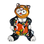 0069910 Хохлома Скульптура СИМВОЛ ГОДА 2023 "КОТ КРАСАВЧИК" 8,5см