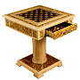Янтарный стол с шахматами и нардами 62х62 см, фотография 19. Интернет-магазин ЛАВКА ПОДАРКОВ