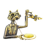 0045173/1962.4 Брошь Кот Фокусник (белый)