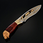 6650 Златоуст Нож "Медведь" украшенная ручка, шпон НС30