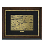 11991 /30*40см Офорт черно-белый "Военная Авиация" коллаж Су-27