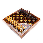 Шахматы с инкрустацией из янтаря и янтарными фигурами "Дебют"