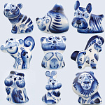 Статуэтка "Фауна" Гжель (в ассортименте)