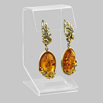 721016/сред. вес 12-13гг-фианит  Серебро 925* СЕРЬГИ вст.Янтарь  р/п  