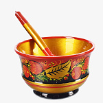 0032516/ВК/ложка Хохлома КРЕМАНКА С ЛОЖКОЙ 10*9см в ассортименте