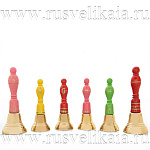 0015422/15,5*5,5см-черн  Бронза КОЛОКОЛЬЧИК "Классический №5" с деревянной ручкой