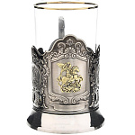 0037390 Микляихское литье ПОДСТАКАННИК латунный "ГЕРБ МОСКВЫ" 