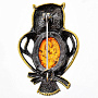 Брошь с янтарем "Сова мудрая". Коньячный, фотография 1. Интернет-магазин ЛАВКА ПОДАРКОВ
