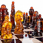 Шахматы с янтарными фигурами "Ледовое побоище" 48х48 см, фотография 5. Интернет-магазин ЛАВКА ПОДАРКОВ