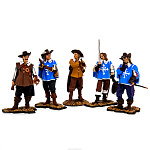 Оловянная миниатюра, набор солдатиков "Мушкетеры"
