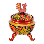 0072513  Хохлома Сахарница "Петух" на ножках