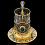 Чайный набор "Малахитовый" Златоуст, фотография 1. Интернет-магазин ЛАВКА ПОДАРКОВ
