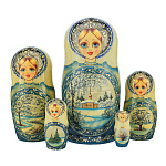 201116 Матрешка "ВРЕМЕНА ГОДА" ,5 мест 18 см 