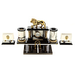 0070188 Нат.камень Настольный набор  "ЛЕВ"мрамор1217020