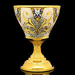 0054639 Серебро 875* ВАЗА  гравировка, чернение серебра , позолота, эмаль 