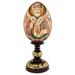 Пасхальное яйцо на подставке "Николай Чудотворец"