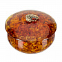 Круглая шкатулка из янтаря "Знак зодиака Лев", фотография 2. Интернет-магазин ЛАВКА ПОДАРКОВ