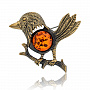 Брошь с янтарем "Ворона каркуша" (коньячный), фотография 2. Интернет-магазин ЛАВКА ПОДАРКОВ