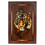 Панно настенное из янтаря "Тигр" 60х40 см