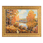 Картина янтарная "Озеро в лесу" 30х40 см