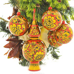 0021058/1 шт Хохлома  Новогодняя игрушка ШАР/КУПОЛОК в ассорт.65310000005