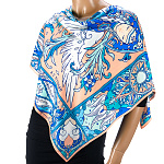  Сувенирный платок ЦАРЕВНА-ЛЕБЕДЬ 90*90см состав:шелк30% вискоза70% МД НиныРучкиной